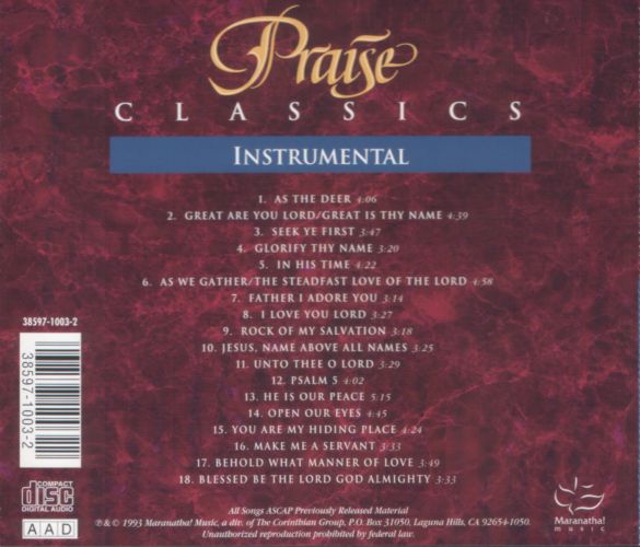 Maranatha! Music - Praise Classics - Instrumental (1993)
